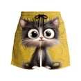 thumbnail image 4 of BRGZLK Mens Beach Shorts Summer Drawstring Waist Funny Animal Expression Printing Summer Swim Trunks Novelty Beachwear Sports Vacation Shorts with Pockets, 4 of 6
