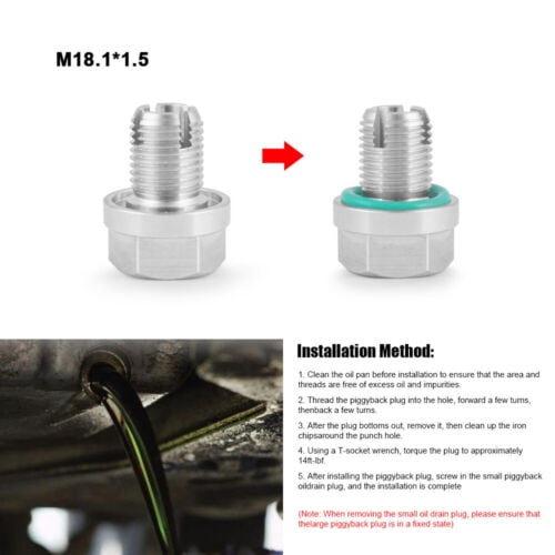 M18.1*1.5 Stainless Steel Oil Drain Plug Oil Pan Thread Repair Kit with O-Ring