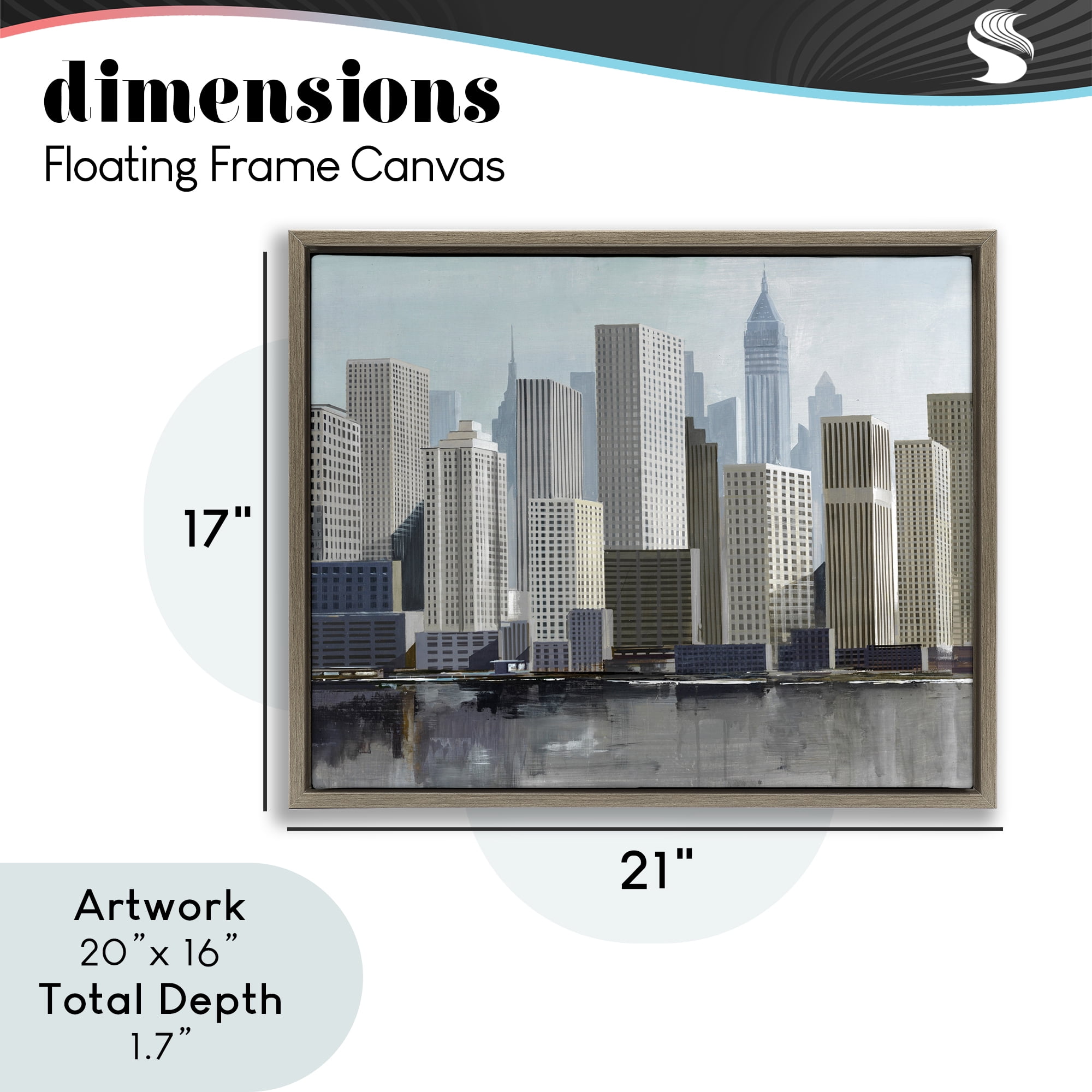 Stupell Industries New York City Sans Bridge Brown Framed Floater Canvas Wall Art, design by Lorenzo Collective