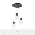 thumbnail image 7 of Hunter - Hartland 3-light Noble Bronze, Small Cluster Light, Dimmable, Transitional Style, Round Shaped, for Bedrooms, Dining, Living Rooms - 13064, 7 of 7