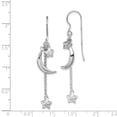 thumbnail image 2 of 925 Sterling Silver Star Crescent Moon Earrings Celestial, 2 of 6