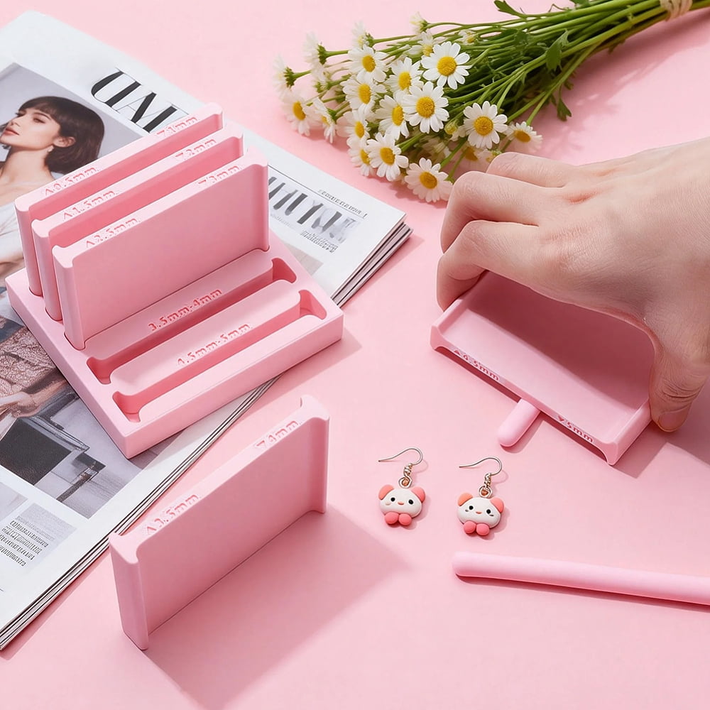 Plastic Polymer Clay Strip Extruder Tool for DIY Crafting Double Sided Rectangle Pink 90x80x62mm