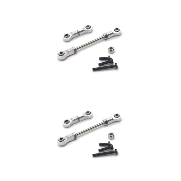 Vogacara Varilla de enlace Servo para coche con Control remoto 1/28, modificación de vehículos, varillas de conexión de dirección, Kit ensamblado, Plata 2piezas Vogacara CBP213543