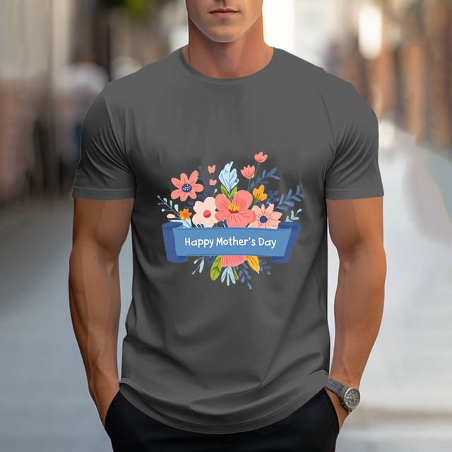 Tops para hombre, blusas y camisas de cuello redondo y manga corta para hombre, camisetas deportivas con estampados casuales para el Día de la Madre, blusas de cuello redondo y manga corta, blusas de