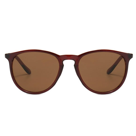 Trayknick Adult Sunglasses Round Large Frame Ultra-light Classic Anti-slip Sun-resistant Clear Lens Anti-UV Women Men Unisex Sunglasses for Outdoor