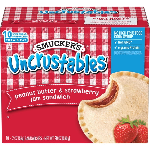 Uncrustables® Peanut Butter & Strawberry Jam Sandwich, 10-Count Pack