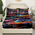 thumbnail image 2 of Erosebridal Race Car Fitted Sheet Twin, Speed Sports Bedding Set Twin Size, Vehicle Room Decor 2pcs（No Top Sheet）, 2 of 6