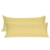 Unique Bargains 2 Pack Microfiber Body Pillow Covers Gold 20"x48"