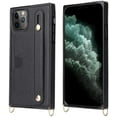 thumbnail image 4 of for iPhone 11 Pro Max Wallet Case for Women,Removable Adjustable Strap Crossbody Card Holders Cover Neck Strap Lanyard Purse Shoulder Strap Kickstand Purse Case for iPhone 11 Pro Max KB Black, 4 of 13