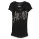 thumbnail image 1 of Camiseta henley de Manga corta con diamantes de imitación Aeropostale mujer negro XS, 1 of 2