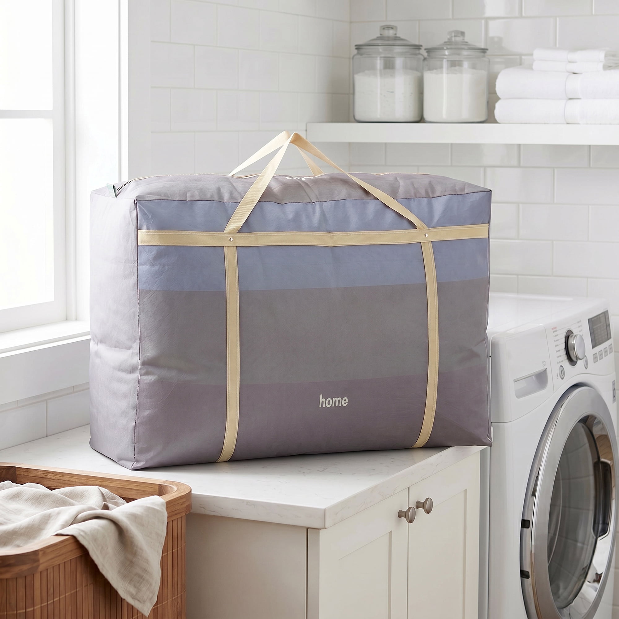 Unique Bargains Non-woven Storage Bag 200L Extra Large Duffel Blue 29.5"x19.7"x10.6"