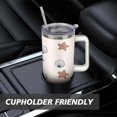 thumbnail image 7 of 40 oz Tumbler Starfish with Handle Stainless Steel Travel Cup Leak Resistant Cup Car Cup Holder Friendly for Travel Commuting, 7 of 7