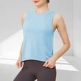 thumbnail image 2 of ZQUUVOU Tank Top For Women Summer Round Neck Sleeveless Solid Color Camisoles Tops (Light Blue,XL), 2 of 3