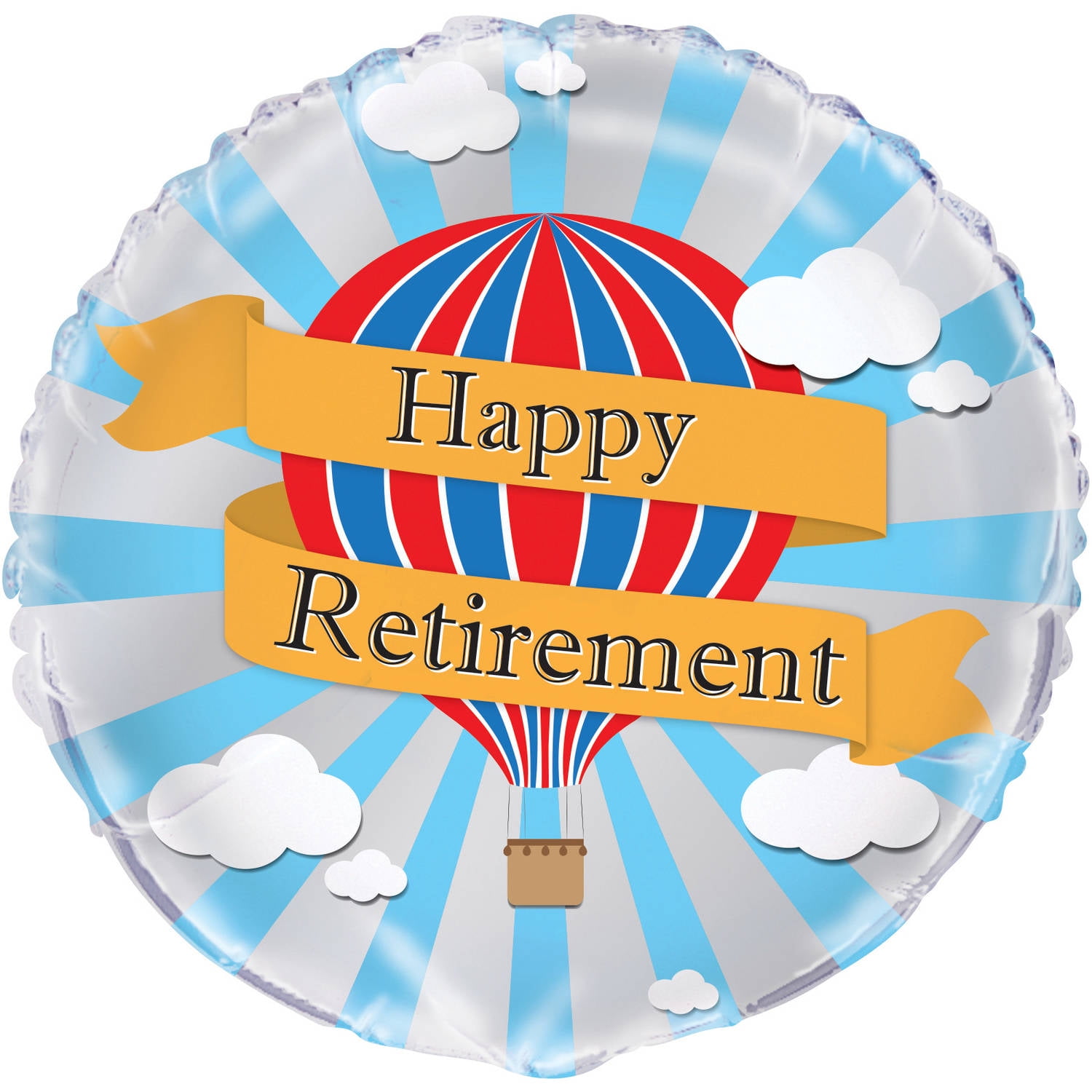 18" Foil Hot Air Happy Retirement Balloon