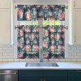thumbnail image 3 of Pioneer Kitchen Curtains and Valance Set 36 Inch Tier Vintage Rose 3 Pieces Set Dining Room Small Curtain Drapes Cafe Curtains Valance for Home Decor Rod Pocket, 3 of 6