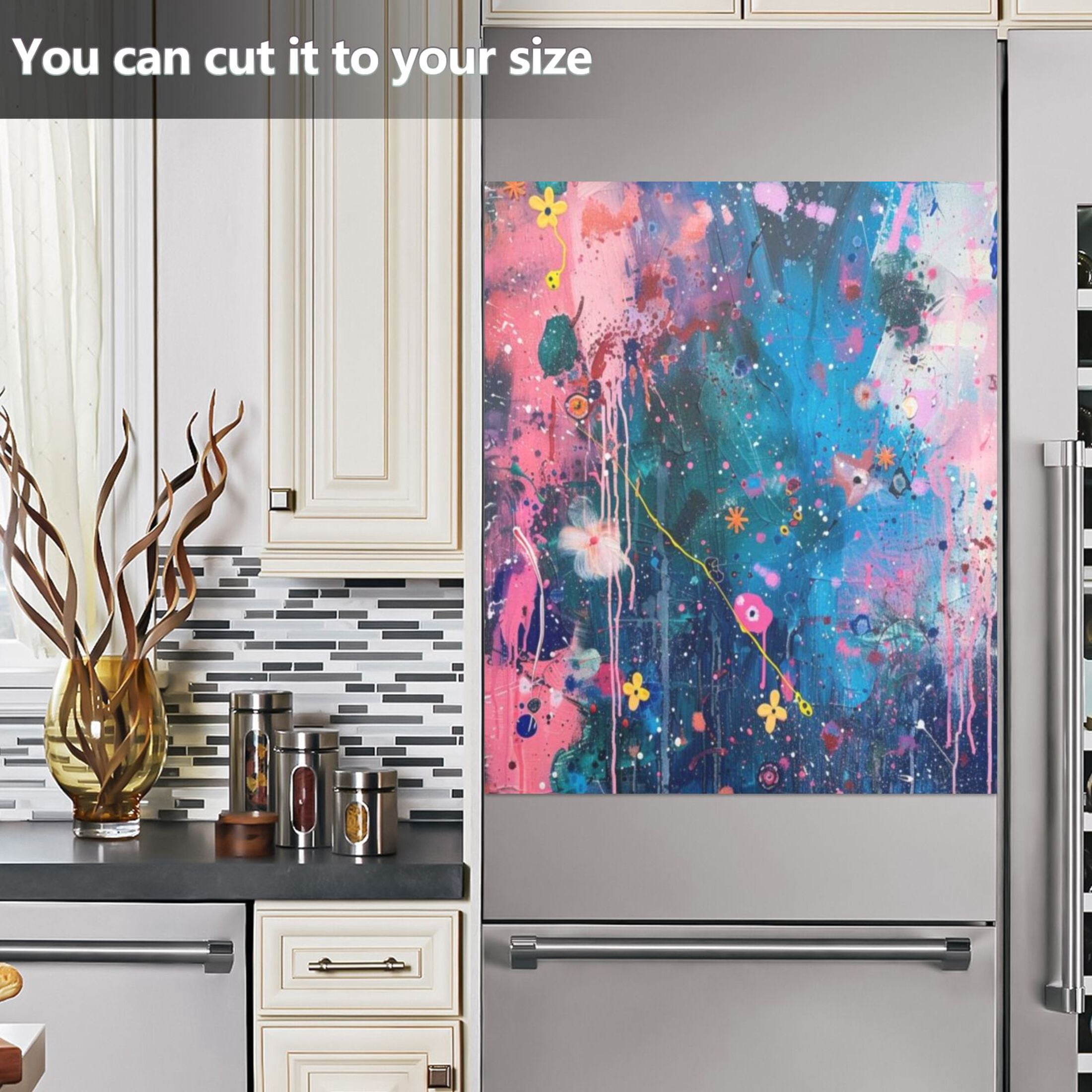 Dishwasher Magnetic Sticker 23x26 Inch Refrigerator Magnetic Sticker Washing Machine Magnetic Sticker Kitchen Panel Magnetic Sticker Home Decor Pink Sunset and Night