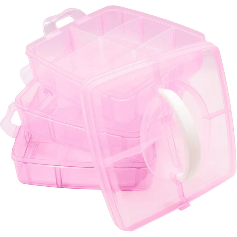  Qualsen Bead Organizer Plastic Compartment Box with Adjustable  Dividers Craft Tackle Organizer Storage Containers Box 34Grid 2PCS  (Pink+Blue) : Arts, Crafts & Sewing