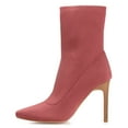thumbnail image 2 of Journee Womens Elissa Pull On Stacked Heel Booties, 2 of 8