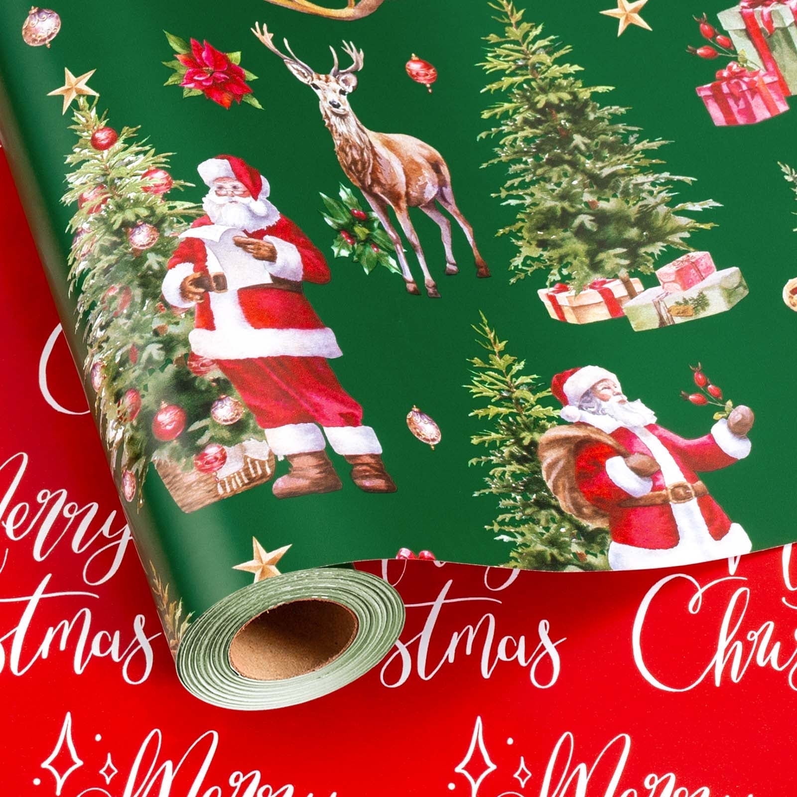 Homeral Green Christmas Wrapping Paper - Holiday Design