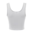 thumbnail image 3 of A2Y Women's Fitted Rayon Scoop Neck Sleeveless Crop Tank Top White M, 3 of 3