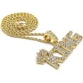 thumbnail image 7 of HIP HOP ICED 14K GOLD PLATED CUBIC ZIRCONIA KING PENDANT & 2mm 24" ROPE CHAIN FASHION NECKLACE LUXURY SET, 7 of 7