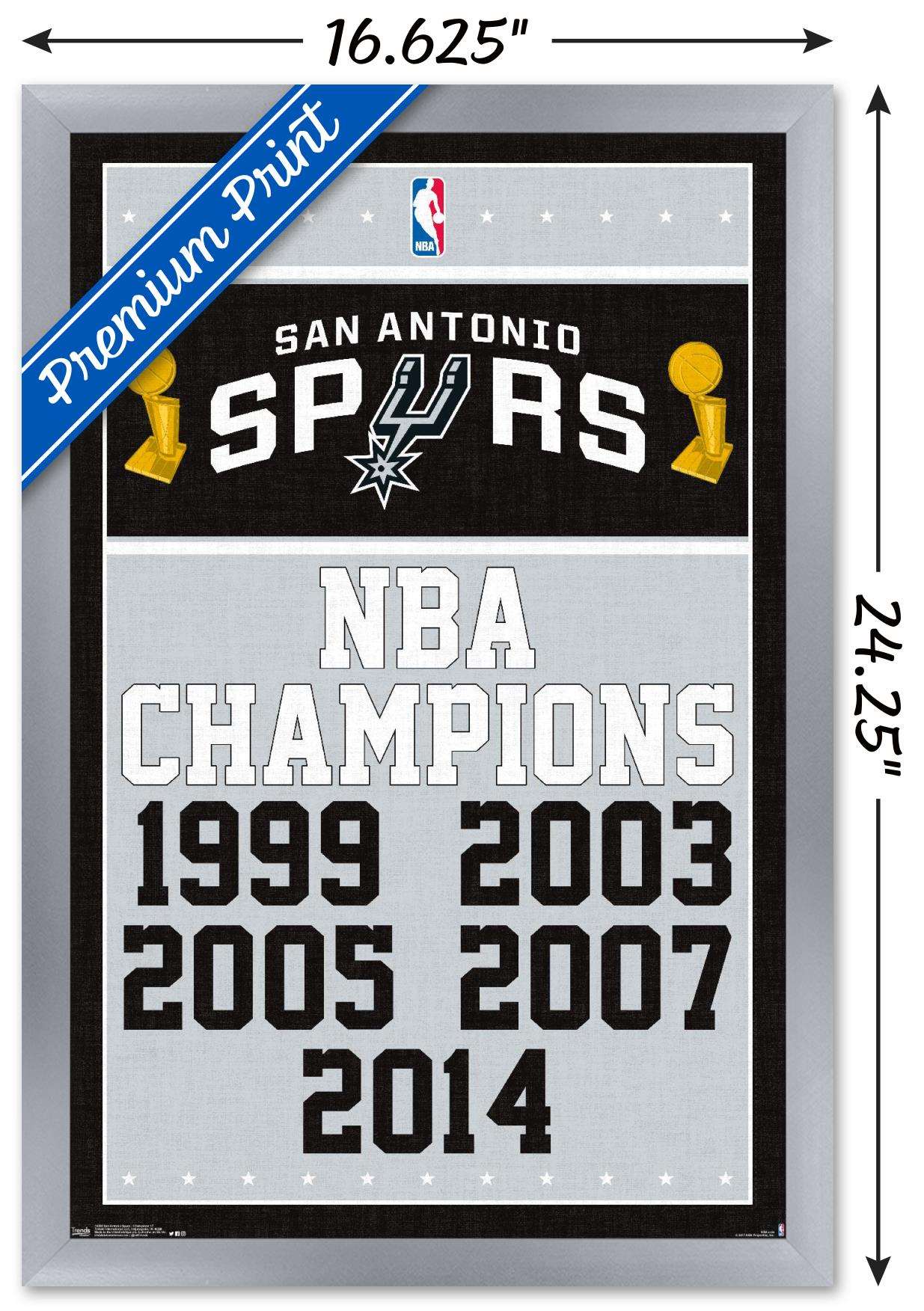 NBA San Antonio Spurs - Champions 17 Wall Poster, 14.725" x 22.375", Framed