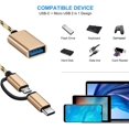thumbnail image 2 of Gold CLAMP Adaptador USB C/Micro USB a USB, Convertidor Micro USB/USB-C a USB 3.0, Cable Adaptador OTG Compatible con MacBook, teléfonos Android y más, 2 of 5
