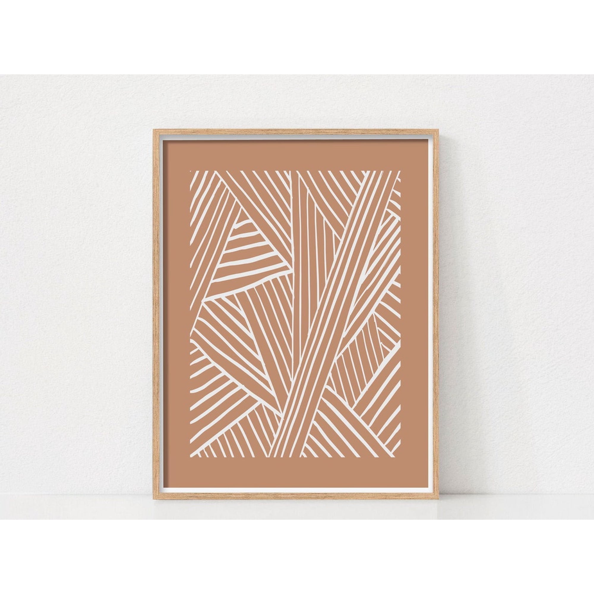 Abstract Wall Art Print Modern Bohemian Contemporary Geometric Terracotta Modern Living Room And Office Decor