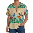 thumbnail image 3 of KLL Colorful Plants And Insects Print Men's Shirt Short Sleeve Button Down Summer Cuba Beach Shirts- Small, 3 of 7