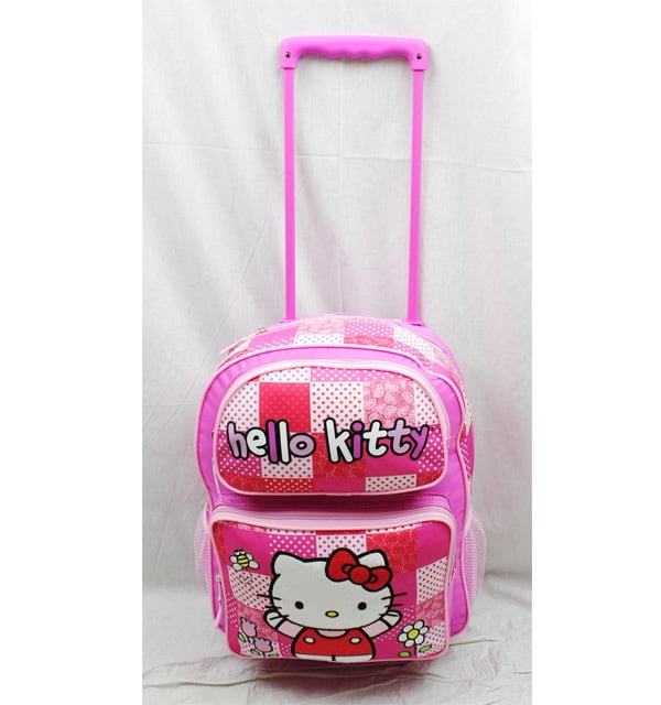 Hello Kitty Large Rolling Backpack Hello Kitty Pink/Red Box New