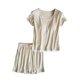 thumbnail image 2 of Pijama de manga corta para mujer, ligero y transpirable, con almohadillas para el pecho, ropa de casa y pijama, blusa de poliéster., 2 of 7
