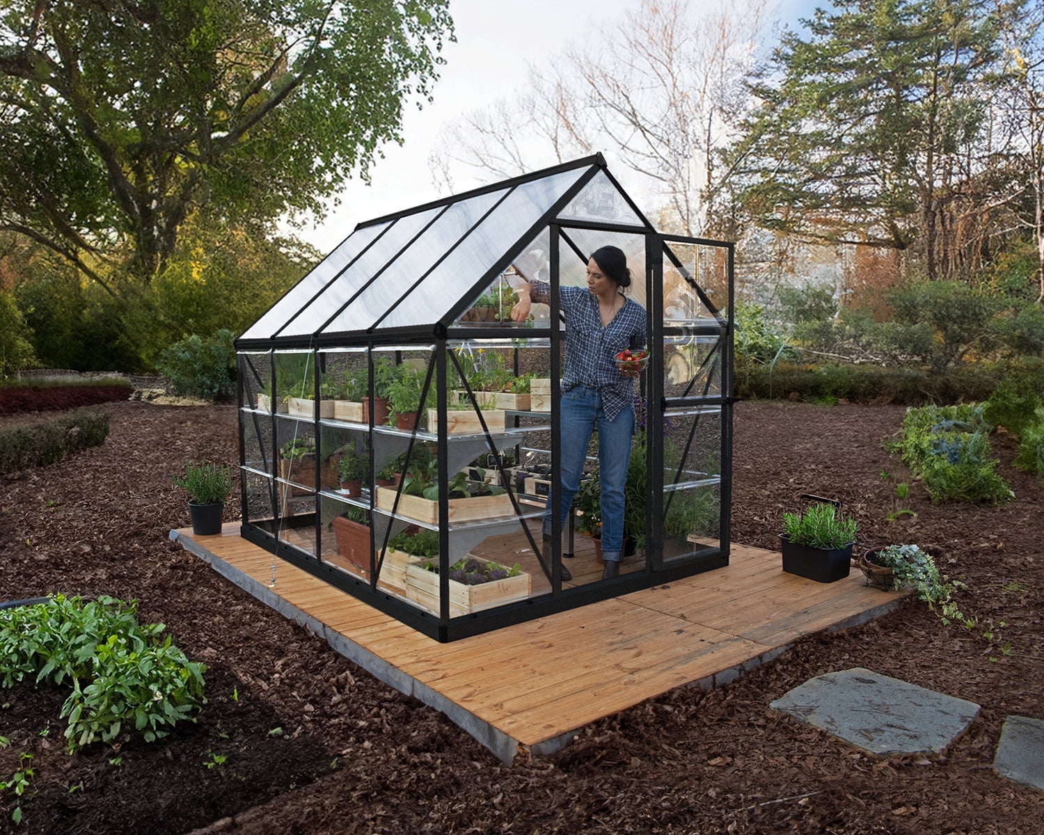 Palram - Canopia Hybrid 6' x 8' Greenhouse - Black