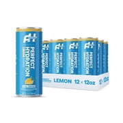 Perfect Hydration Lemon Flavored Alkaline Water, 0 Sugar, 0 Calories, 12 oz Cans, Pack of 12
