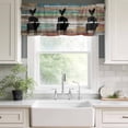 thumbnail image 2 of Farm Animal Valances for Windows, Rod Pocket Kitchen Valance Curtains - Soft & Washable Small Window Treatment for Living Room, Bathroom, Cow Pig Chicken Vintage Wood Grain 42x12inch, 1 Panel, 2 of 9