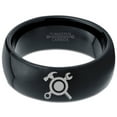 thumbnail image 2 of Tungsten Hammer Wrench Screw Crossed Band Ring 8mm Men Women Comfort Fit Black Dome Polished, 2 of 4