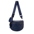 thumbnail image 4 of Montana West Crossbody Bag for Women Large Double Zipper Bum Bag with Adjustable Wide Strap, Navy, 4 of 8