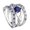 Blue, variant on YUEHAO Rings Amethyst 3Pcs Claddagh Wedding Heart Fashion Silver Ring Jewelry Set Rings