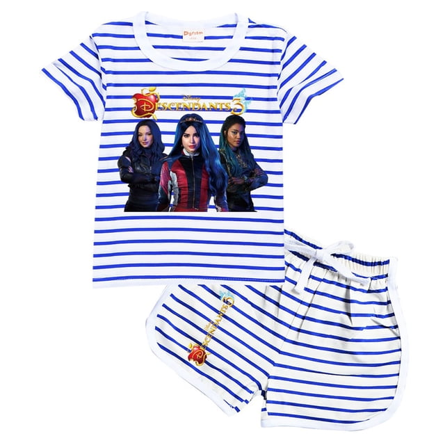 Conjunto de ropa de algodón para niñas, camiseta y pantalones cortos, conjunto de ropa de verano para niñas de dibujos animados informales de moda de dos piezas zhangmenya LED