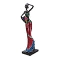 thumbnail image 2 of Escultura africana mujeres niñas Tribal Lady figurita estatua decoración arte coleccionable artesanías decoración para hogar - Oro Macarena Escultura de resina, 2 of 8