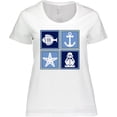 thumbnail image 3 of Inktastic Maritime Ship Fish Anchor Starfish Stamp Women's Plus Size T-Shirt, 3 of 5
