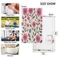 thumbnail image 6 of Yayeee 2 Pack Hand Towels for Bathroom 100% Cotton 16" x 28" Soft Absorbent Kitchen Towel, Pink Flowers, 6 of 7