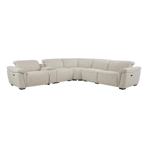 ACME Dayana Boucle Fabric Upholstered Power Motion Sectional Sofa in Beige
