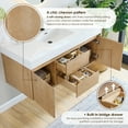 thumbnail image 6 of Siena 48" Wall-mounted Wood Vanity in Light Brown Artificial SInk no Mirror, 6 of 13