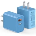 thumbnail image 1 of Bloque de cargador de pared USB C de 20 W, paquete de 3 adaptadores de enchufe de bloque de carga rápido tipo C con puerto dual PD para iPhone 13/12/11 /Pro Max, XS/XR/X, iPad Pro, AirPods Pro, Samsun, 1 of 4