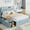 Blue, variant on Twin Bed Frame, Boucle Upholstered Platform Bed Frame with Storage Headboard & 2 Flexible Drawers, Easy Assembly, No Box Spring Needed for Teens, Adults