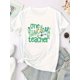 thumbnail image 2 of Women's St. Patrick's Day "One Lucky Teacher" Graphic T-Shirt Crew Neck, Short Sleeve, 2 of 6