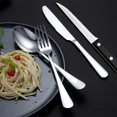 thumbnail image 4 of Silverware Set, MASSUGAR 48-Piece Silverware Utensil Set with Steak Knives for 8, Stainless Steel Flatware Cutlery Set for Home Kitchen Restaurant Hotel, Include Knife/Fork/Spoon, Dishwasher Safe, 4 of 7