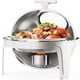 thumbnail image 1 of 6.3-quart round roll-top chafing dish buffet set con glass window, ideal para para party, wedding, banquet, y graduation event (silver), 1 of 8