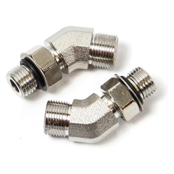 Dometic ORB Fitting Kit HF6011 - 3/8" Compression Hydraulic Steering Fittings - 9/16-24 Extra Fine Thread - Marine Boat Steering System Replacement Parts Black