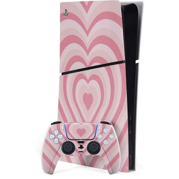 Skinit Pink Heart Pattern PS5 Slim Digital Edition Bundle Skin